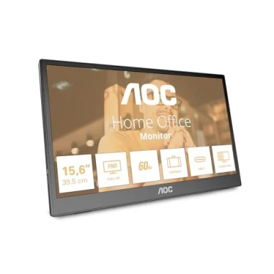 Image of AOC 16T3EA 16 inch portable monitor (1920x1080, USB C port, multi angle stand) black gray