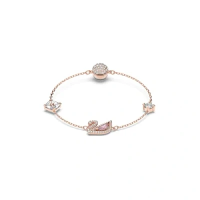 Image of Swarovski Dazzling Swan bracelet, Magnetic, Swan, Pink, Rose gold tone plated, L