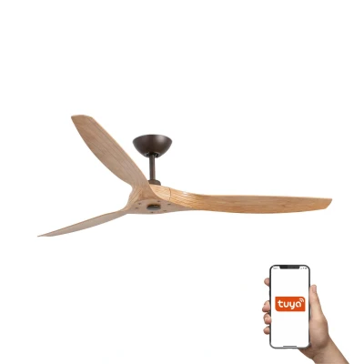 Image of Morea Large 3 Blade Ceiling Fan Dark Brown Tuya Smart System