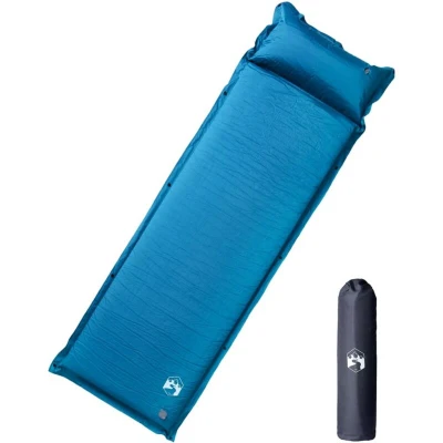 Image of vidaXL Self Inflating Camping Mattress with Pillow 1 Person Turquoise
