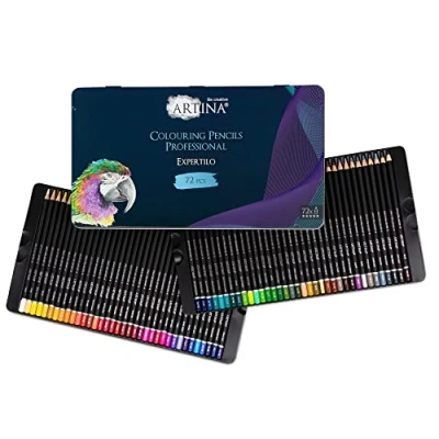 Image of Artina 72 pcs Colouring Pencils Expertilo Professional XL Drawing Pens Set Highly Pigmented &amp; Shatterproof Coloured Sketching FSC® Art