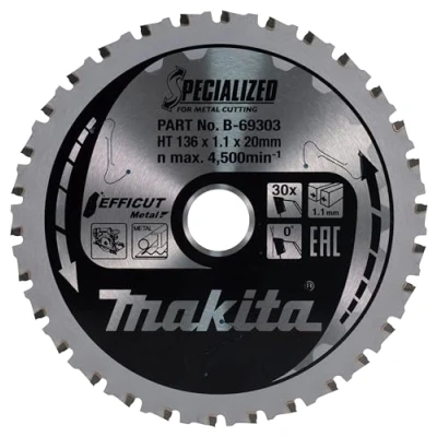 Image of Makita Efficut B 69325 Saw Blade Metal Aluminium for Cordless Circular Saws (150 x 1.1 20 mm, 33 Teeth)