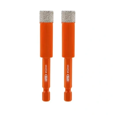 Image of BGTEC Dry Diamond Drill Bits 2pcs 12mm with Quick Change Hex Shank for Granite Marble Porcelain Tile Ceramic