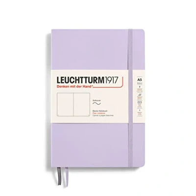 Image of LEUCHTTURM1917 365496 Notebook Medium (A5), Softcover, 123 Numbered Pages, Lilac, Plain