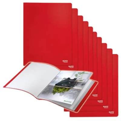 Image of Leitz Recycle Display Book 20 pocket A4 Red (Pack of 10) 46760025