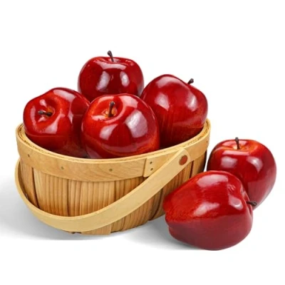 Image of Lorigun Artificial Apples Fake Fruits Red Delicious For Decoration, Decorative Fruit, Faux Big 6 Pcs