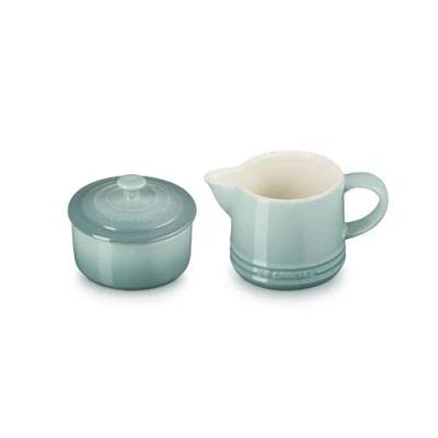 Image of Le Creuset Stoneware Signature, Sea Salt Cream &amp; Sugar Set, Cream: 300 ml, Sugar: 8oz