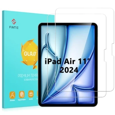Image of Fintie 2 Pack Screen Protector for iPad Air 11 inch (M2) 2024 (Model Number: A2902/A2903/A2904), [Support Face ID] Anti Scratch Premium HD Clear 9H Hardness Tempered Glass