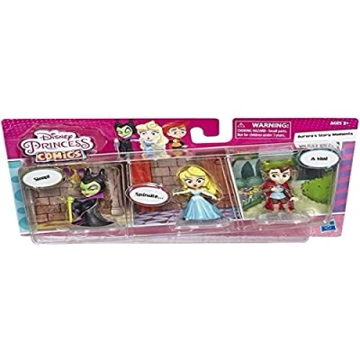 Image of Disney Princess Comics Dolls, Aurora&#039;s Story Moments Long Walks with Maleficent and Prince Phillip, 3 Collector Toy Figures Comic Strip