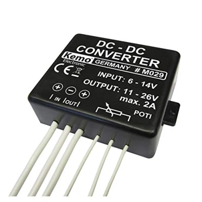 Image of Kemo M029 DC 6 14V/DC Input, 11 26V/DC Output. Produces from small input voltage almost twice the output voltage. Max current 2A