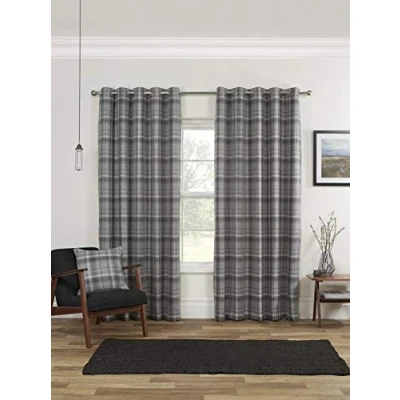 Image of Yorkshire Linen Carnoustie Blackout Curtains 90x90 Grey