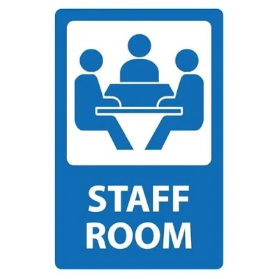 Image of Staff room information sign Self adhesive sticker (200mm x 150mm)