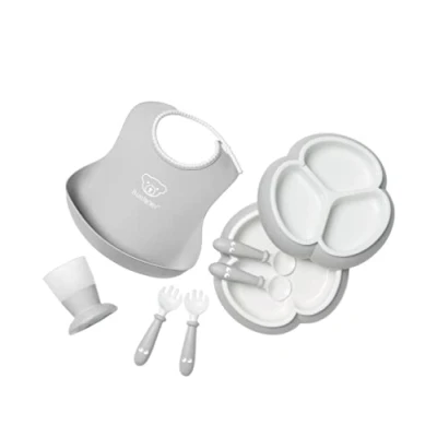 Image of BabyBjörn Dinnerware Set, 8 pcs, Grey
