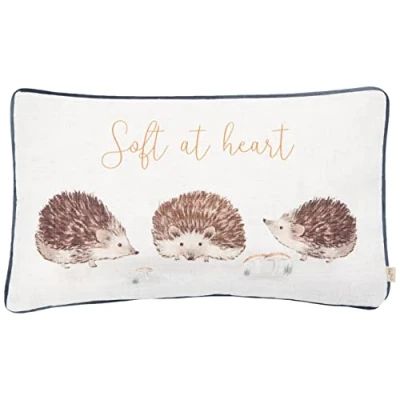 Image of Evans Lichfield Oakwood Hedgehogs Cushion Cover, Multi, 30 x 50cm