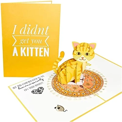 Image of PopLife Funny Kitten Pop Up Card ($1 Donation to the Humane Society) Cat Lover for All Occasions, Mother&#039;s Day, Father&#039;s Veterinarian Gift Happy Birthday, Just Because, Get Well