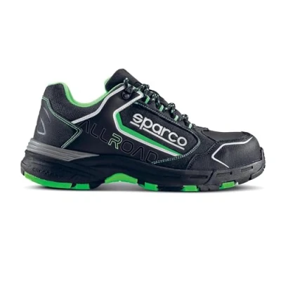 Image of Sparco Unisex&#039;s Allroad S3 SRC Work Safety Shoes, Black Green Fluo, 44 EU