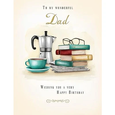 Image of Piccadilly Greetings Traditional Birthday Card Dad 8 x 6 inches