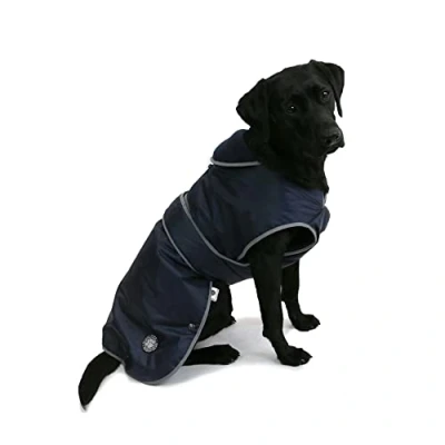 Image of Ancol Muddy Paws All Weather Stormguard Coat . Navy Blue. Size Small/Medium ( Length 35cm, up to 56cm girth)