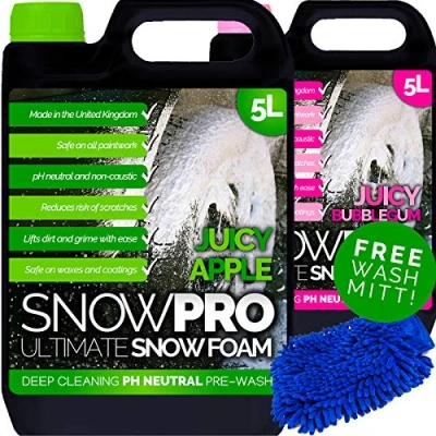 Image of SnowPro Apple Snow Foam Shampoo pH Neutral 5L with Bubblegum and Car Wash Mitt