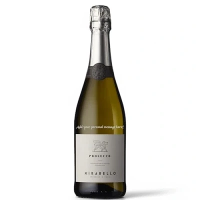 Image of Personalised Mirabello Prosecco Gift for all occasions, Customised Engraved Bottle, with Custom Engraving, Premium Alcohol Ideas 75cl