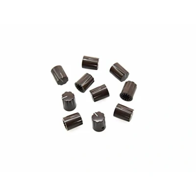 Image of Dopro 10pcs Brown Guitar Scalloped Edge Amplifier Knob Cylinder Effect Pedal Knobs