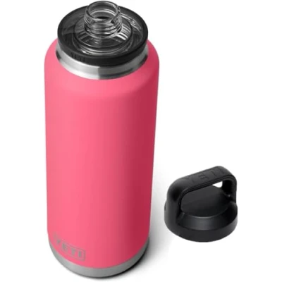 Image of YETI Rambler Bottle Chug, Vaccum Insulated Stainless Steel with Chug Cap, Tropical Pink, 46 oz (1.4 L)