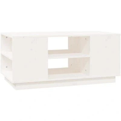 Image of vidaXL Coffee Table White 90x49x40.5 cm Solid Wood Pine