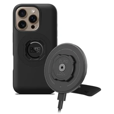 Image of Quad Lock Adhesive Dashboard/Console Car Phone Holder Kit with MAG Wireless Charging Head V2 and Case for iPhone 16 Pro
