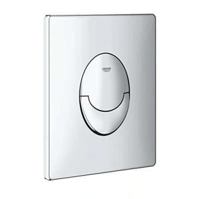 Image of GROHE Skate Air Flush Plate for Concealed GD2 Cisterns (Made of ABS, Water Saving, Dual with Start and Stop Activation, Pneumatic Drop Valve AV1), Size 156 x 197 mm, Chrome, 38505P00