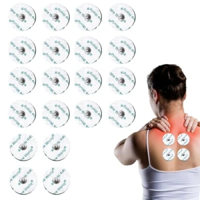 Image of Tens Electrode Pads (20 pcs) Self Adhesive Round Small Electrodes with 3.5mm Stud Connection Compatible Beurer, Sanitas Devices for Area Specific Pain Relief
