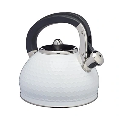 Image of Lovello Retro Ice White Textured 2.5L Whistling Kettle