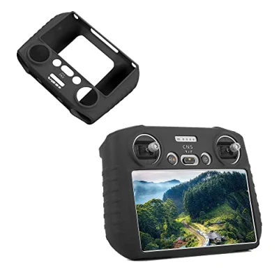Image of Fututech Silicone Case for DJI Mini3 Mini 3 Pro RC Remote Control with Screen Anti Scratch Dust Non Slip Accessories Drone (Black)