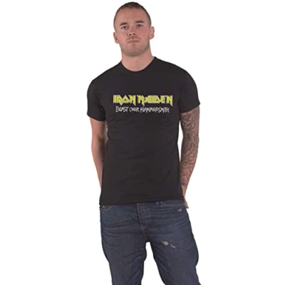 Image of Iron Maiden T Shirt Beast Over Hammersmith Eddie and Devil Official Unisex Black XXL