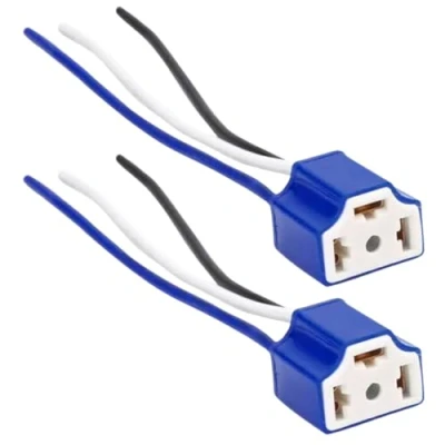 Image of 2pcs 9003 HB2 H4 Female Ceramic Car Headlight Bulb Lamp Connector Plug Socket