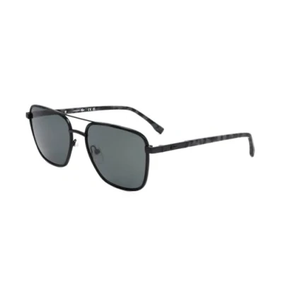 Image of Lacoste Rectangle Mens Matte Black Grey L245S Metal One Size