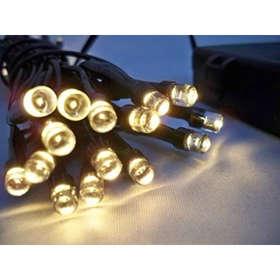 Image of 2 Sets of Best Artificial 30 Warm White LED Battery Outdoor Waterproof 8 Multi Function Fairy String Lights with Timer 3M Length Christmas