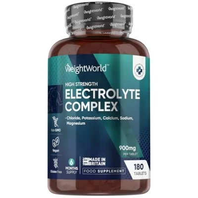 Image of Electrolyte Tablets 6 Months Supply 180 Vegan with Sodium, Magnesium, Chloride, Calcium, &amp; Potassium for Fasting Keto Powder Alternative Energy Balance