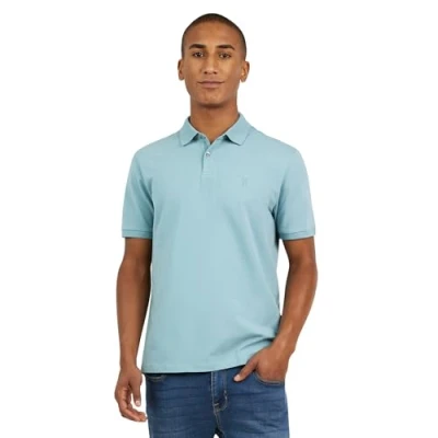 Image of DKNY Mens Polo Shirts Men&#039;s Short Sleeve Cotton Polos, Smoke Blue, Medium