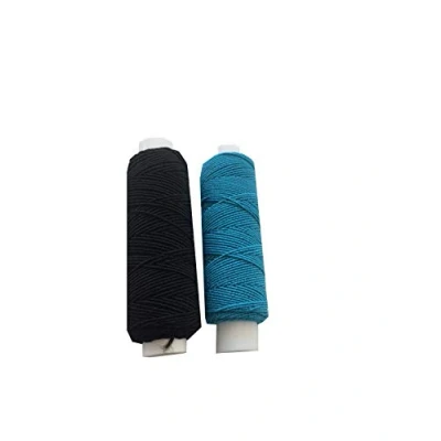 Image of Shirring Shearing Elastic Thread, 20 Meter Each Colour Per Spool, Pack of 2 X 20m Spools, Sewing, Haberdashery, Craft, Smocking, Gathering, (Black &amp; Turquoise), 30 Colours Available