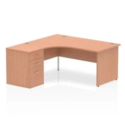 Image of Impulse 1600 Left Hand Panel End Workstation 600 Pedestal Be