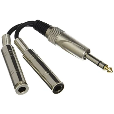 Image of Stagg YC 01/1PS2PFH Large Stereo Jack Dual Mono Splitter Y Adaptor Black