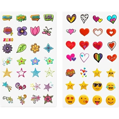 Image of Zink Deluxe 50+ Sticker Set Personalize &amp; Decorate Your Instant Camera, Printer Other Devices with Fun Shapes, Cute Emojis Trendy Designs