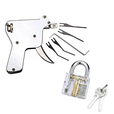 Image of Loboo Idea Multi Lock Pick Gun with Transparent Practice Lock,Unlock Door Lock,Simplicity of Operator, Set Tool Ebook Guide for Beginner and Pro Locksmiths
