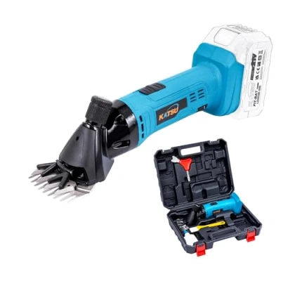 Image of KATSU FIT BAT 21V Cordless Sheep Shears Shearing Clippers with 6 Speeds, Farm Livestock Supplies Grooming Tool for Shaving Fur Wool in Goats Dirty Cattle, No Battery and Charger