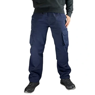 Image of DURUS WORKWEAR Multi Functional and Hardwearing Cargo Pocket Work Trousers with YKK Zip Navy