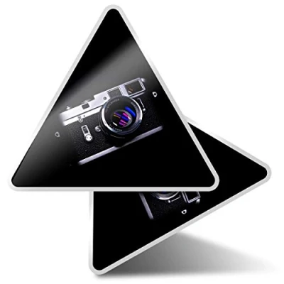 Image of 2 x Triangle Stickers 10cm Photography Camera Photographer Laptop Tablet Luggage Scrapbook #46028