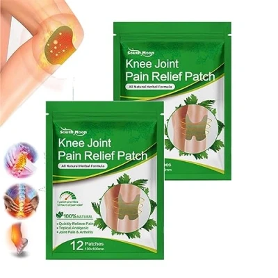 Image of Knee Pain Relief Patches,24Pcs Wormwood Herbal Deep Heat Patches for Arthritis, Muscle Soreness, and Blood Circulation,Long Lasting Plaster Pads Knee, Back, Neck, Shoulder Inflammation