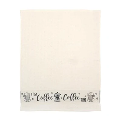 Image of COUNTRY CLUB Luxury Single Tea Towel Farmyard Animal/Bee Happy Bee Kind/Coffee Time Kitchen Dishes Hand (Coffee Time)