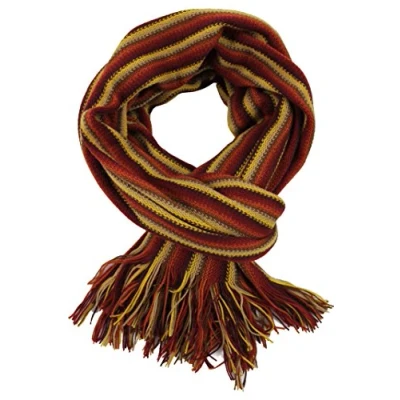Image of Rotfuchs Woven scarf stripe fashionable green 100% wool (Merino) R 30