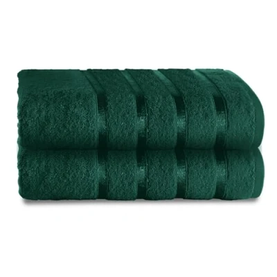 Image of GC GAVENO CAVAILIA Bath Sheet Towel Set of 2 Soft &amp; Super Absorbent Large 500 GSM Ringspun Cotton Towels Set, Dark Green